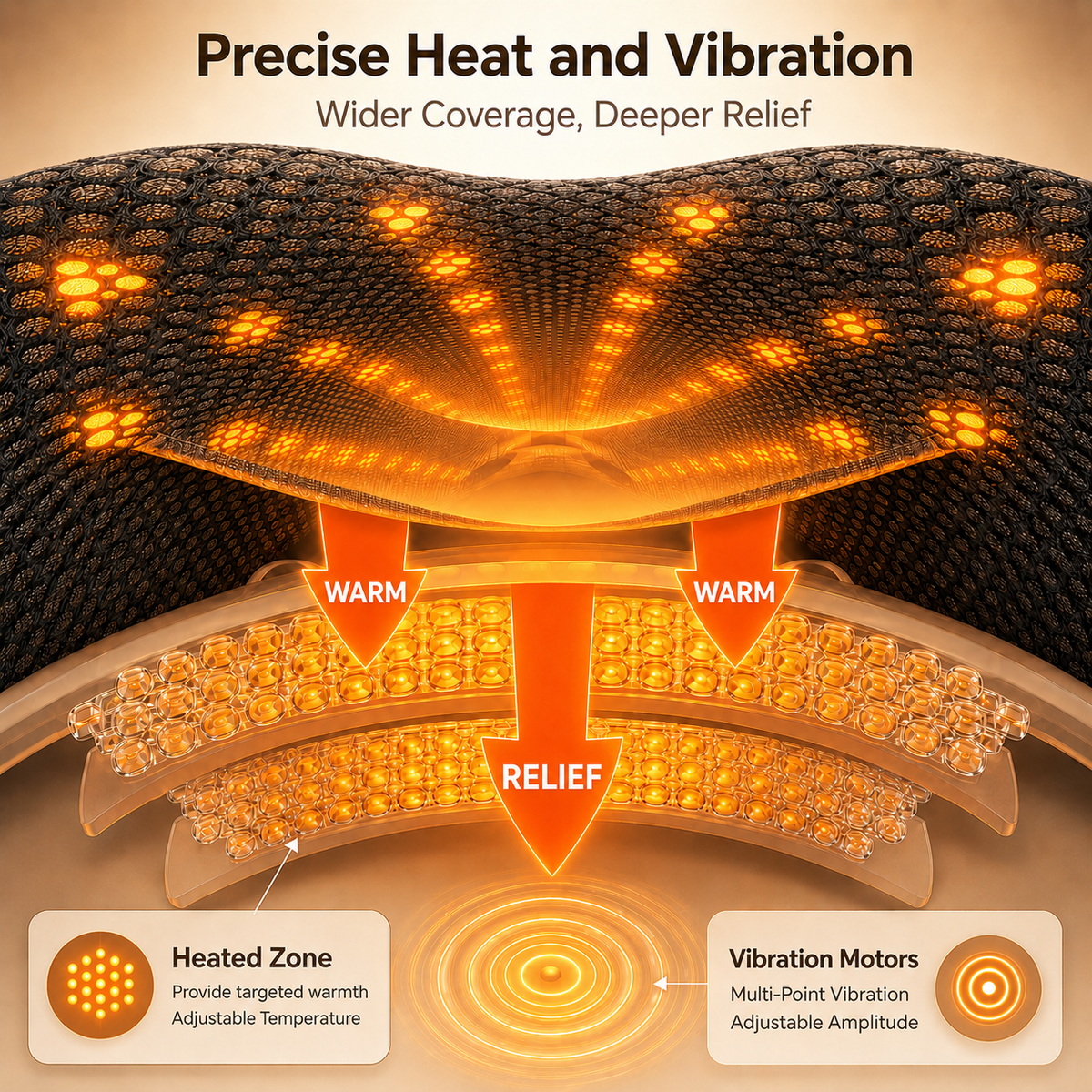 Cordless Ankle Massager for Neuropathy with 6 Heat and 3 Vibration