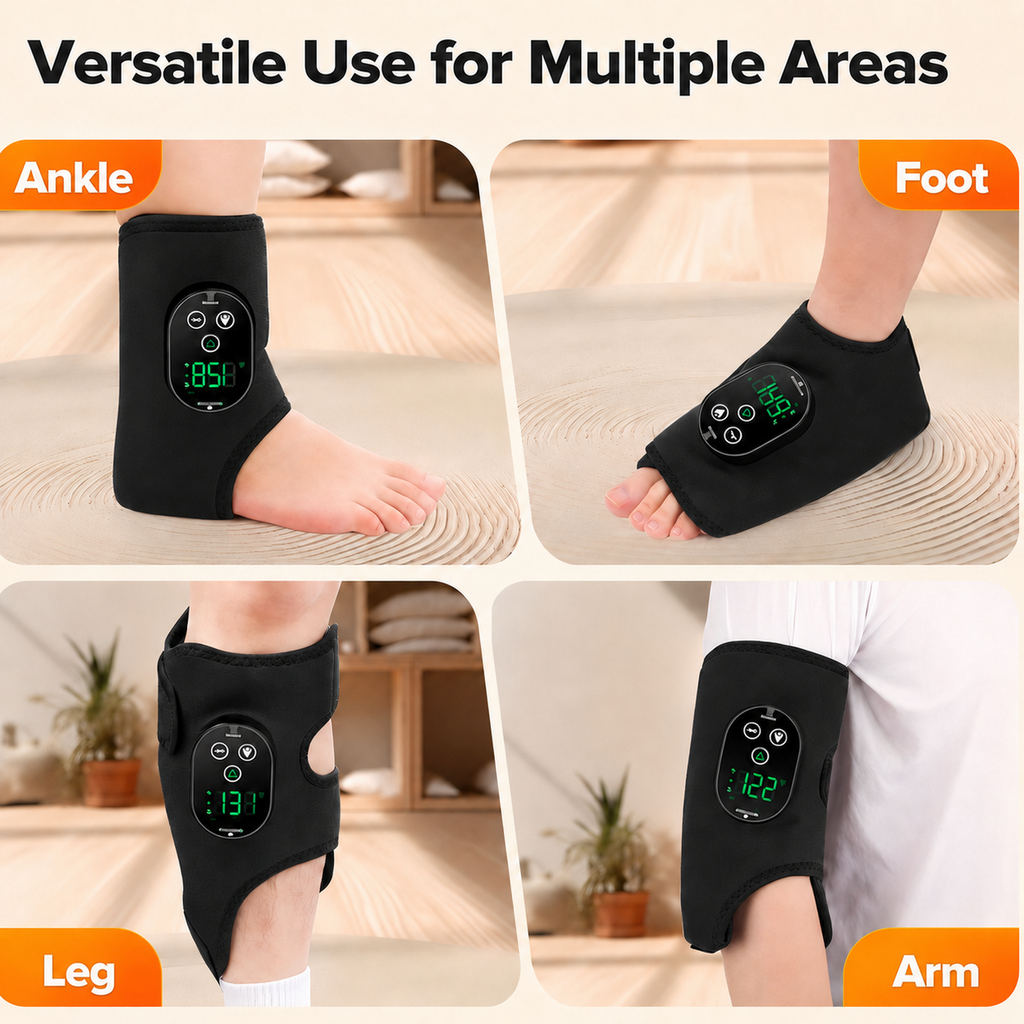 Cordless Ankle Massager for Neuropathy with 6 Heat and 3 Vibration